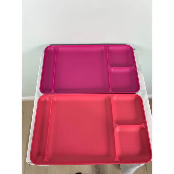 Set of 4 Vintage Tupperware Divided Dining Trays - Picture 3 of 11